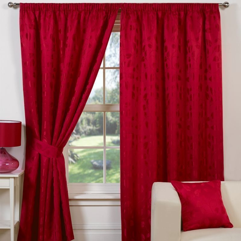 Trieste Curtains (45" Width x 54" Drop) - Red